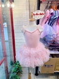 Váy múa cotton đá dây hoa voan mềm