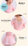 Váy múa V lưng viền dài tay (hồng, tím, xanh)