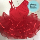 Váy múa lệch vai đỏ