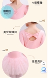 Váy múa nơ lưng sao dài tay (hồng, xanh, tím)