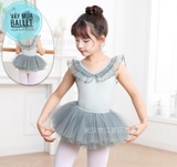Set áo váy múa viền bèo cổ (xanh, hồng)