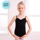 Áo tập múa 2 dây khoét lưng (đen, hồng, xanh)
