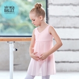 Váy tập múa ba lỗ phối voan dài thân (tím, xanh, hồng, đen)