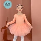 Váy múa đan lưng sao dài tay (hồng, xanh, vàng, tím, cam)