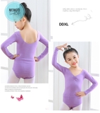Áo tập múa basic dài tay (tím, hồng)