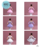 Set áo váy múa phối ren tutu dài tay trắng