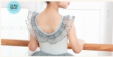 Set áo váy múa viền bèo cổ (xanh, hồng)