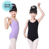 Áo tập múa 2 dây chéo (tím, xanh, hồng, đen)
