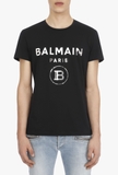 Balmain Black cotton T-shirt with silver Balmain Paris logo
