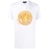 Versace T-Shirt White Basic Medusa Logo 'Gold'