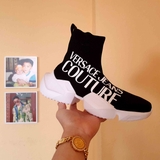 Versace Jeans Couture high-top sneaker 'Black White'
