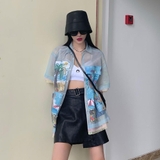 Sơ mi Andrea Martin đa lớp 'Blue'