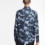 Sơ mi lụa LV monogram 'Blue Camo'