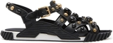 Dép Da D&G Đính Đá 'Black Gold'