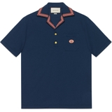 Polo Gucci cổ Vest GG 'Xanh Navy'