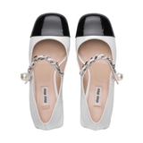Giày Miu Miu Pumps Patent Leather 'White 6,5'