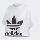 Adidas Áo Cropped Lace White Black