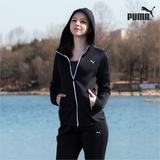 Puma Bộ Hoodie trơn nữ đen (form Âu)