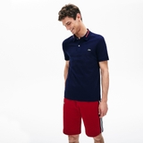 Lacoste Polo Striped Accents Cotton Pique Navy Blue (form Âu)