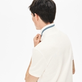 Lacoste Polo Striped Accents Cotton Pique White Green (form Âu)