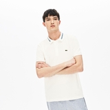 Lacoste Polo Striped Accents Cotton Pique White Green (form Âu)