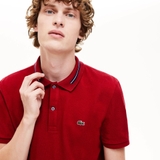 Lacoste Polo Striped Accents Cotton Pique Bordeaux (form Âu)
