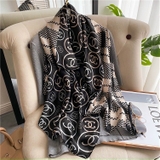 Khăn lụa hoa cao cấp LHH-005