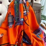 Khăn lụa hoa cao cấp LHH-006