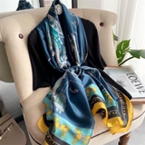 Khăn lụa hoa cao cấp LHH-010