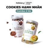 Combo 2 Hũ Cookies Hạnh Nhân Hebekery 250gr Vị Choco x Matcha