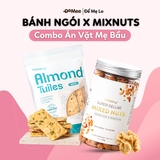 Combo Bánh Ngói Hạnh Nhân Keto Túi 200gr x Mix nuts 8 Loại Hạt Hũ 500gr Hebekery