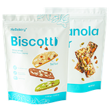 Combo 250gr Bánh Ăn Vặt Biscotti Nguyên Cám Không Đường Tinh Luyện + 200gr Thanh Ngũ Cốc Gạo Lứt Ăn Kiêng