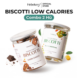Combo 2 Hộp Biscotti Ăn Kiêng Nguyên Cám Low Calories 4 Hebekery - Bánh Ngũ Cốc Nướng Dinh Dưỡng Ăn Kiêng Lành Mạnh