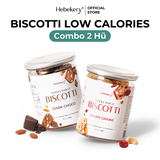 Combo 2 Hộp Biscotti Ăn Kiêng Nguyên Cám Low Calories 4 Hebekery - Bánh Ngũ Cốc Nướng Dinh Dưỡng Ăn Kiêng Lành Mạnh