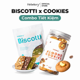 Combo Biscotti Nguyên Cám Mixed 3 Vị 250gr x Cookies Hạnh Nhân Nguyên Cám Cashew Cafe 250gr Hebekery