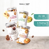 Combo 4 Hũ 250gr Cookies Hạnh Nhân Nguyên Cám HeBekery 3 Vị Dark Choco Mango Matcha Cà Phê Điều Cranberry Cheese