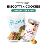 Combo Biscotti Nguyên Cám Mixed 3 Vị (250gr) x Cookies Hạnh Nhân Nguyên Cám Phô Mai Việt Quất 250gr