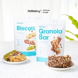Combo 250gr Bánh Ăn Vặt Biscotti Nguyên Cám Không Đường + 200gr Thanh Ngũ Cốc Gạo Lứt Ăn Kiêng Hebekery