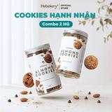 Combo 2 Hũ Cookies Nguyên Cám Hạnh Nhân Hebekery 250gr Vị Dark Choco