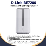 Bộ Phát WiFi 5G D-Link BE7200 | Bộ Phát WiFi 5G Chuẩn WiFi 7, Hỗ Trợ VoNR – VoLTE, Tốc Độ Cực Nhanh 7200Mbps, Đa Thiết Bị Kết Nối | Hàng Chính Hãng