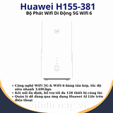 Huawei H155- 381 | Bộ Phát Wifi 5G Wifi 6, Băng Tần Kép, Tốc Độ Cao 3,69Gbps, Kết Nối Linh Hoạt | Bảo hành 1 đổi 1