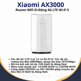 Xiaomi AX3000 Cat 12 | Router Wifi Di Động 4G LTE Wifi 6, Băng Tần Kép, Tốc Độ 600Mbps | Bảo hành 12 tháng 1 đổi 1