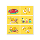 Rubber Duckie Food Postcard Set