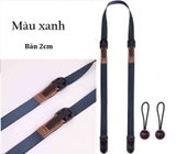 Dây đeo máy ảnh thao tác nhanh phối da thật bản nhỏ 2.5cm