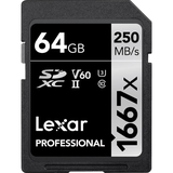 Thẻ nhớ SD Lexar 64GB Professional 1667x UHS-II V60 250MB/s