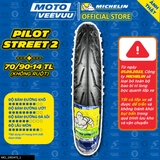 Lốp Michelin 70/90-14 TL Pilot Street 2