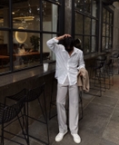 ANN PANTS ống suông (kem)