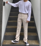 ANN PANTS ống suông (kem)