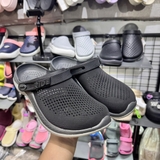 Clog LR- Đen Xám Đế Trắng Bóp Eo