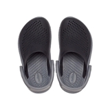 Clog LR- Đen Xám Đế Trắng Bóp Eo